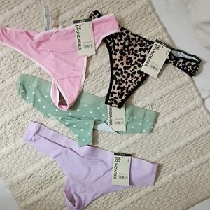 No Boundaries Small Thong Set Bottoms - Pink, Leopard, Green, Lavender